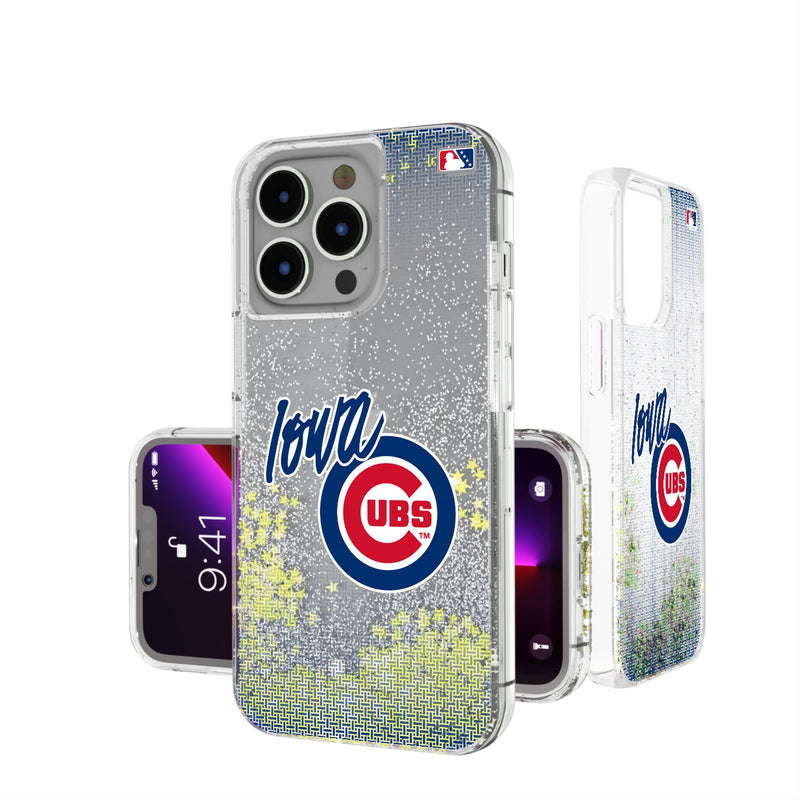 Iowa Cubs Linen iPhone Glitter Phone Case