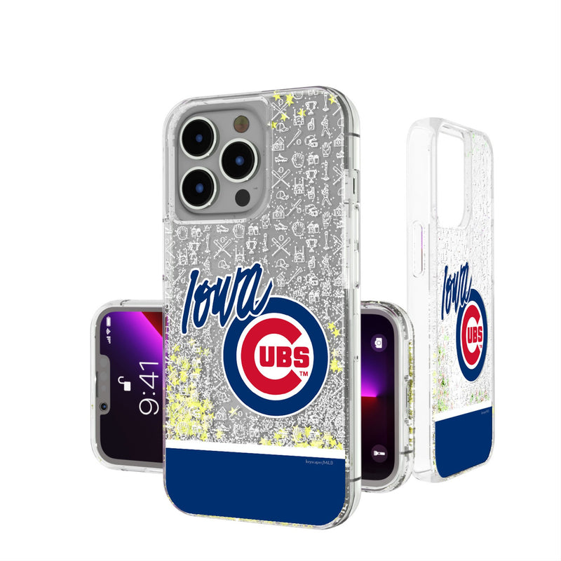 Iowa Cubs Memories Print iPhone Glitter Phone Case