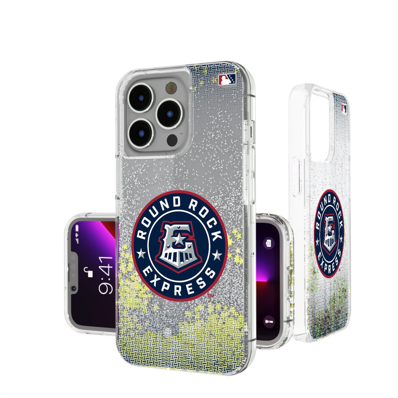 Round Rock Express Linen iPhone Glitter Phone Case