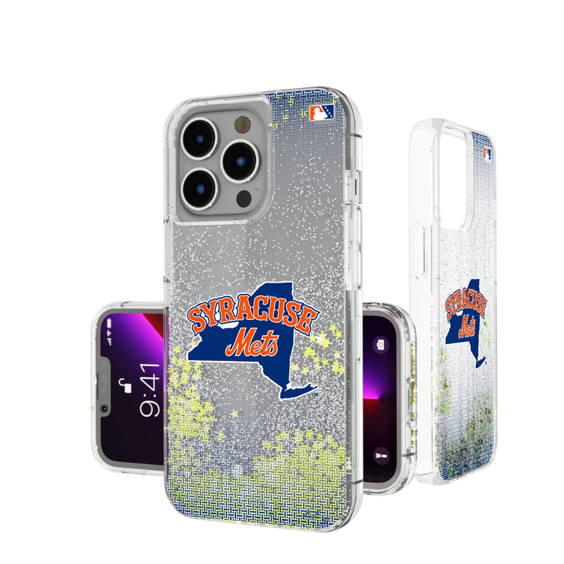 Syracuse Mets Linen iPhone Glitter Phone Case