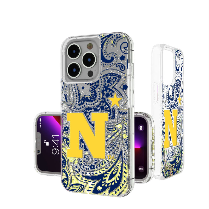 United State Naval Academy Midshipmen Paisley iPhone Glitter Phone Case