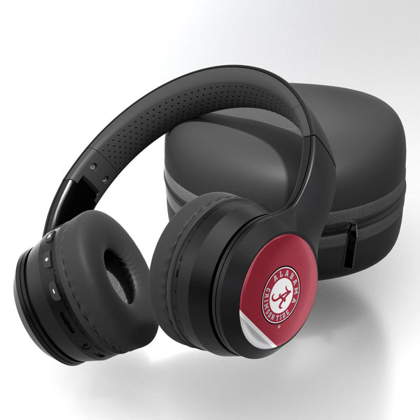 University of Alabama Crimson Tide Stripe Wireless Over-Ear BT Headphones With Case