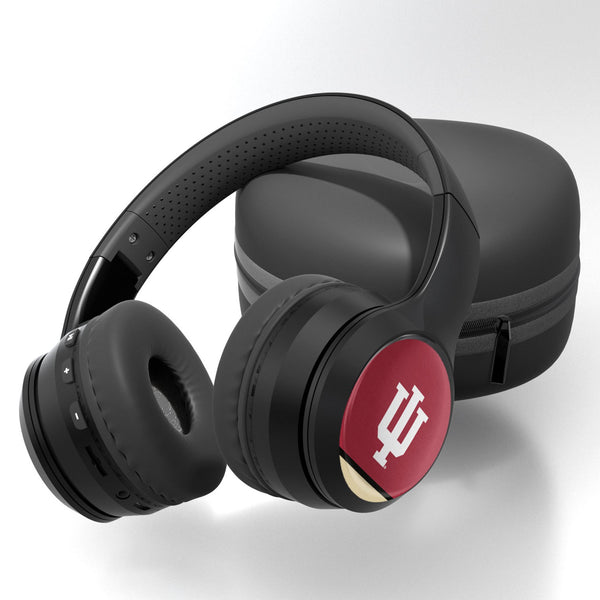 Indiana University Hoosiers Stripe Wireless Over-Ear BT Headphones With Case