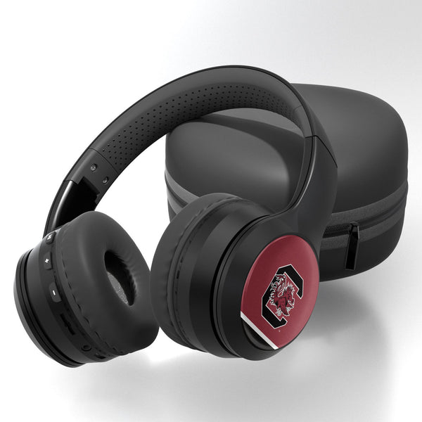 University of South Carolina Gamecocks Stripe Wireless Over-Ear BT Headphones With Case