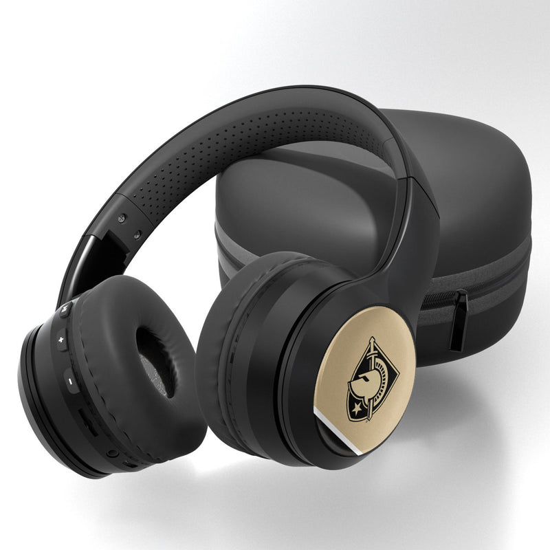 United States Military Academy Black Knights Stripe Wireless Over-Ear BT Headphones With Case