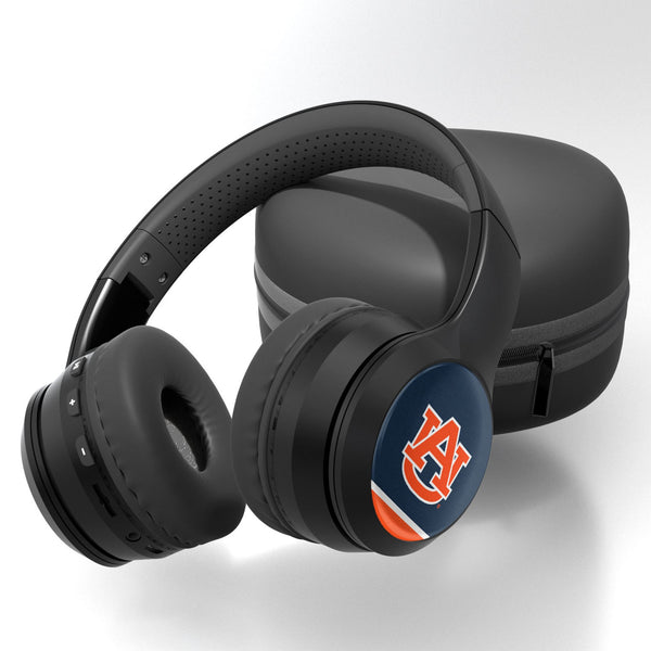 University of Auburn Tigers Stripe Wireless Over-Ear BT Headphones With Case