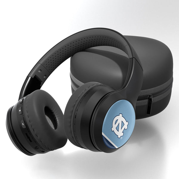 University of North Carolina Tar Heels Stripe Wireless Over-Ear BT Headphones With Case