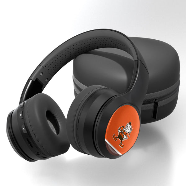 Cleveland Browns Historic Collection Stripe Wireless Over-Ear BT Headphones With Case