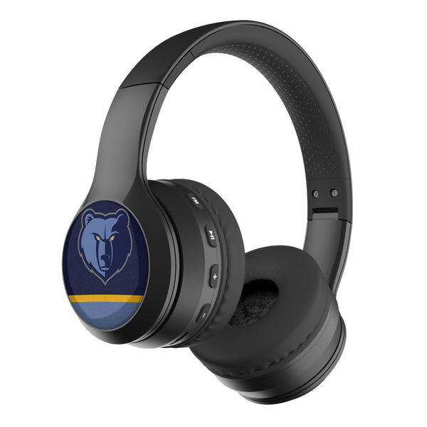 Memphis Grizzlies Stripe Wireless Over-Ear BT Headphones With Case