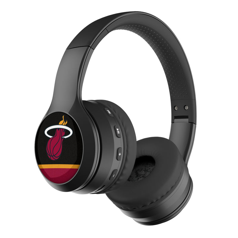 Miami Heat Stripe Wireless Over-Ear BT Headphones With Case