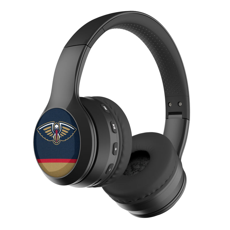 New Orleans Pelicans Stripe Wireless Over-Ear BT Headphones With Case