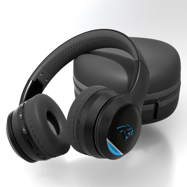 Carolina Panthers Stripe Wireless Over-Ear BT Headphones With Case