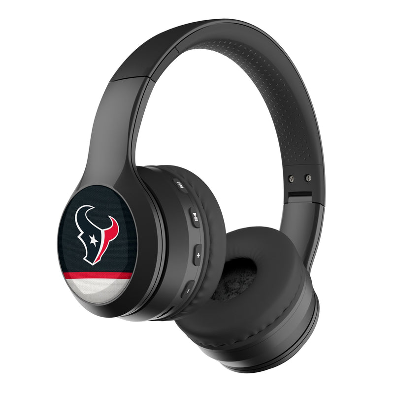 Houston Texans Stripe Wireless Over-Ear BT Headphones With Case