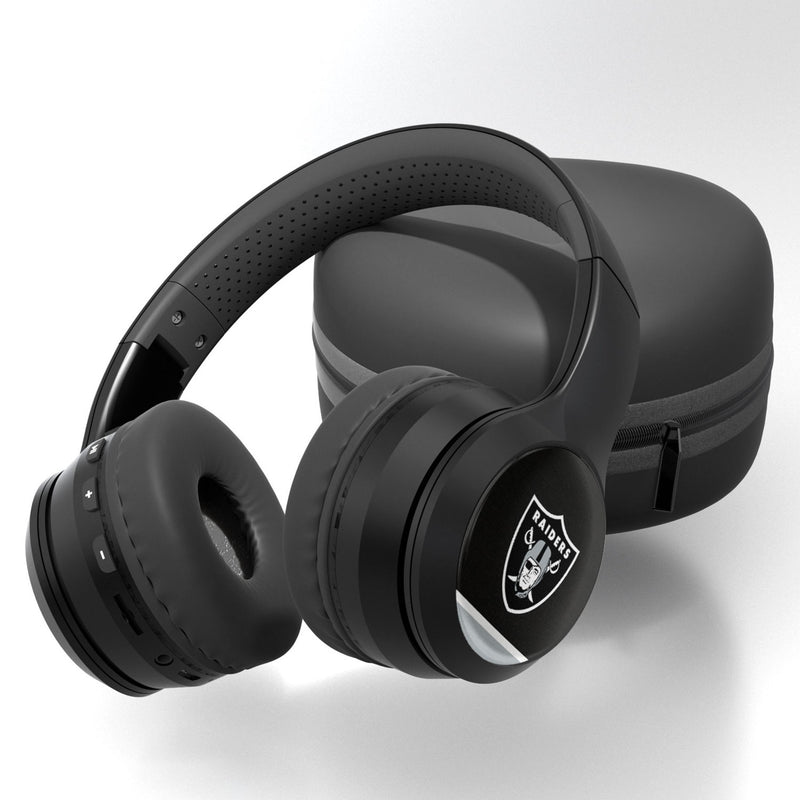 Las Vegas Raiders Stripe Wireless Over-Ear BT Headphones With Case