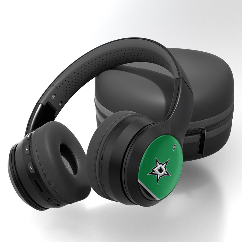 Dallas Stars Stripe Wireless Over-Ear BT Headphones With Case