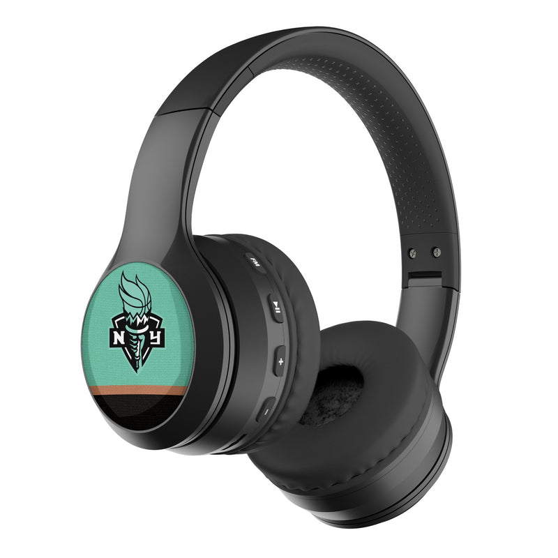 New York Liberty Stripe Wireless Over-Ear BT Headphones With Case