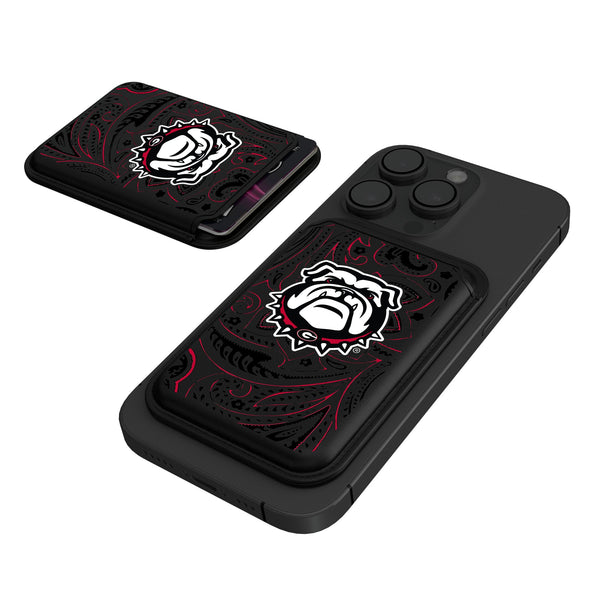 University of Georgia Bulldogs Uga Paisley Black Magnetic Credit Card Wallet