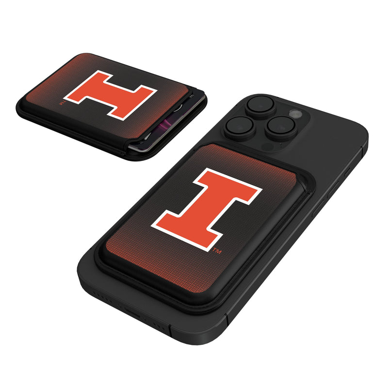 University of Illinois Fighting Illini Linen Black Magnetic Credit Card Wallet