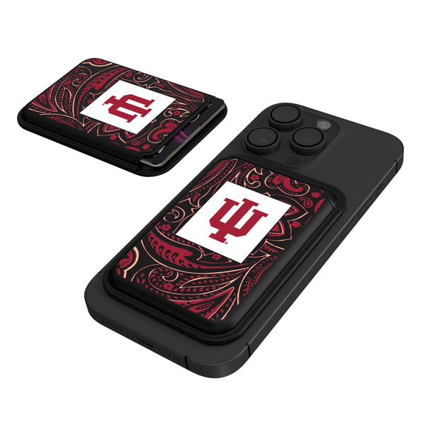 Indiana University Hoosiers Paisley Black Magnetic Credit Card Wallet