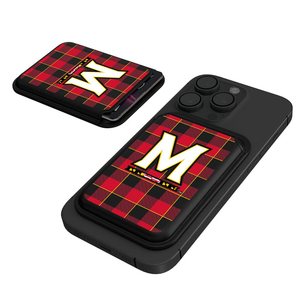 University of Maryland Terrapins Plaid Black Magnetic Credit Card Wallet