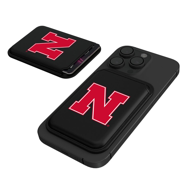 University of Nebraska Huskers Block N Insignia Black Magnetic Credit Card Wallet