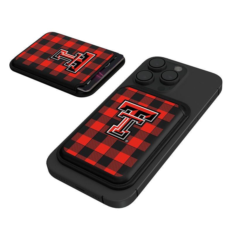 Texas Tech Red Raiders Plaid Black Magnetic Credit Card Wallet