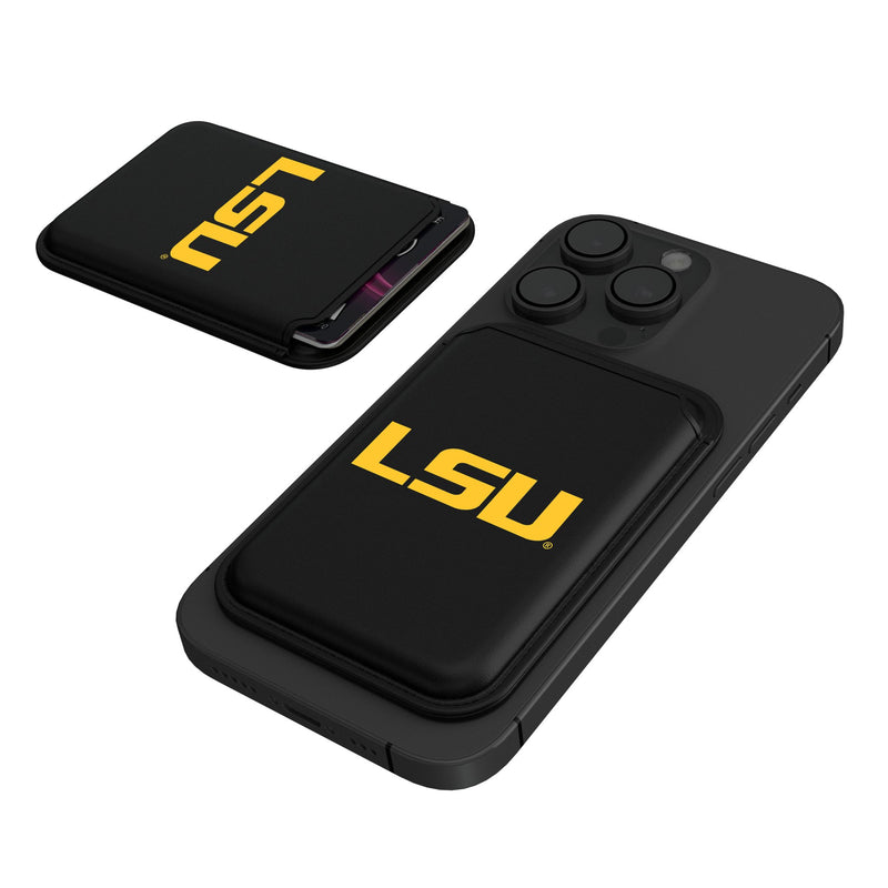 Louisiana State University Tigers Insignia Black Magnetic Credit Card Wallet