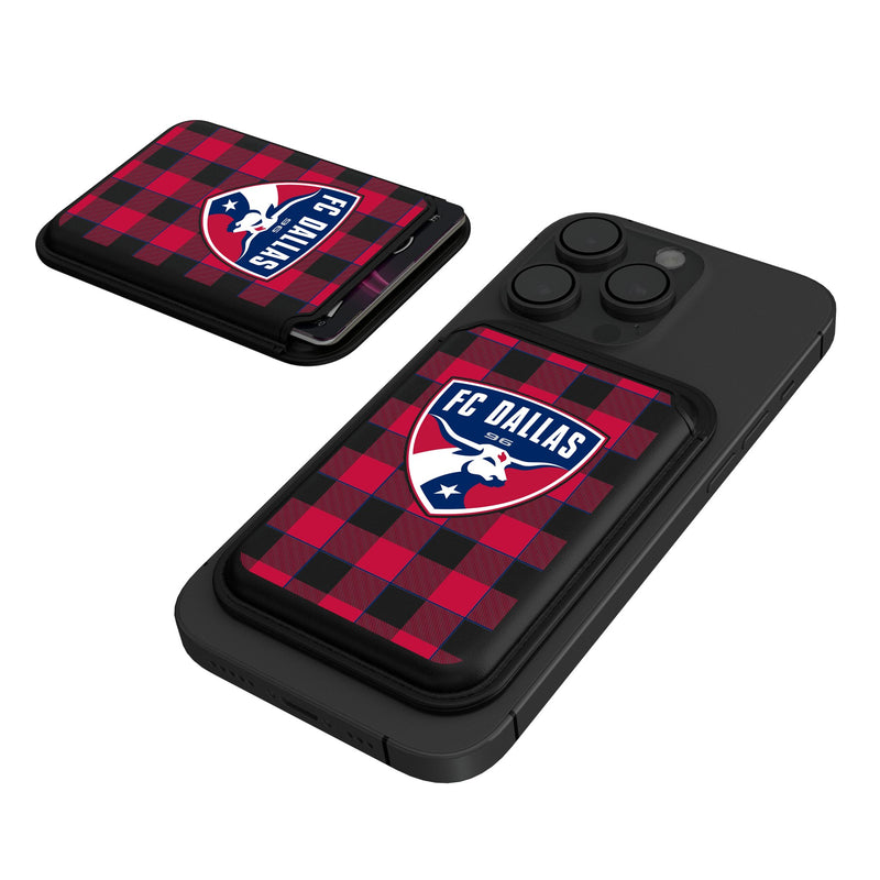 FC Dallas  Plaid Black Magnetic Credit Card Wallet