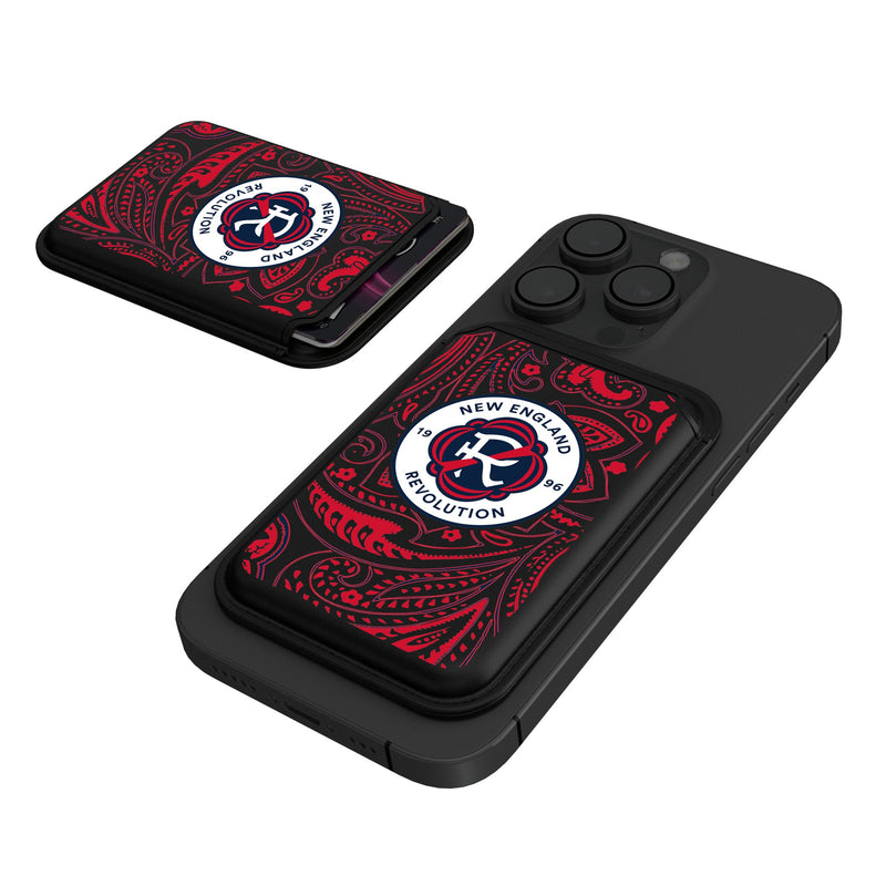 New England Revolution  Paisley Black Magnetic Credit Card Wallet