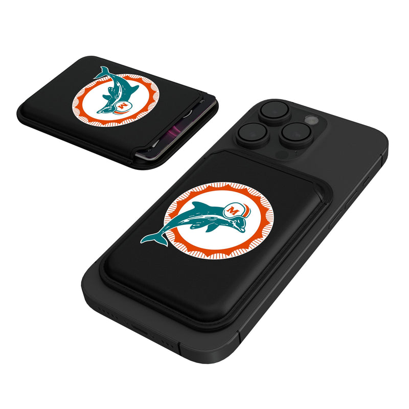 Miami Dolphins 1966-1973 Historic Collection Insignia Black Magnetic Credit Card Wallet