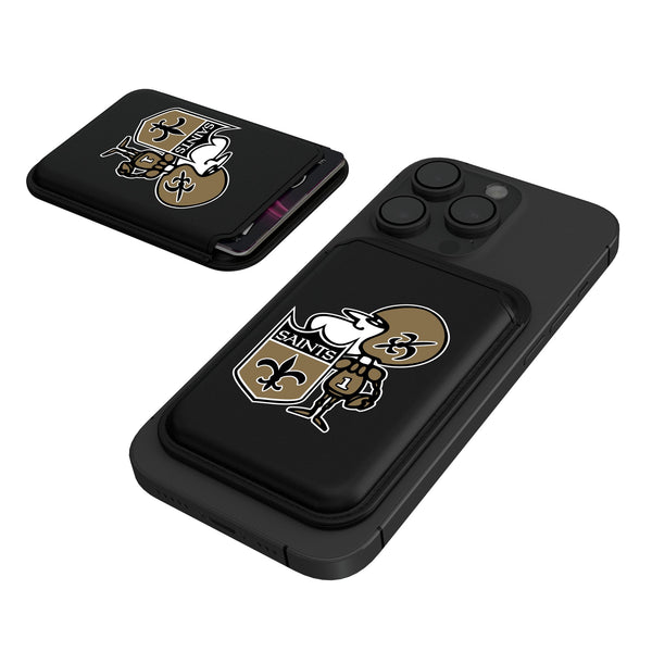 New Orleans Saints Historic Collection Insignia Black Magnetic Credit Card Wallet