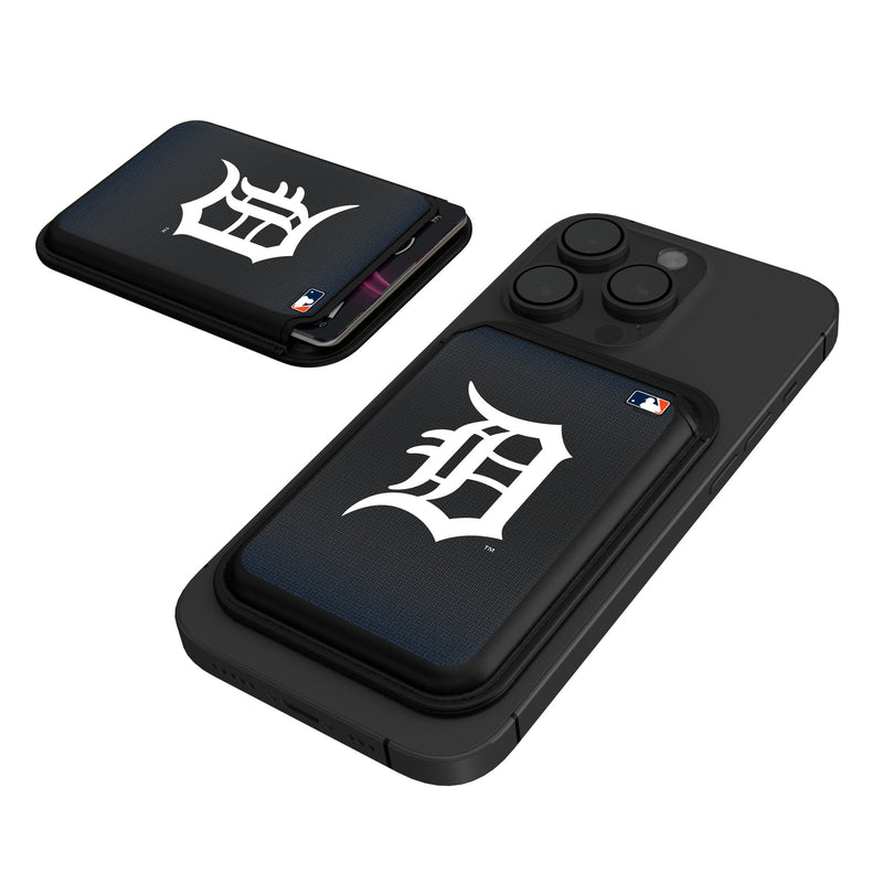 Detroit Tigers Linen Black Magnetic Credit Card Wallet