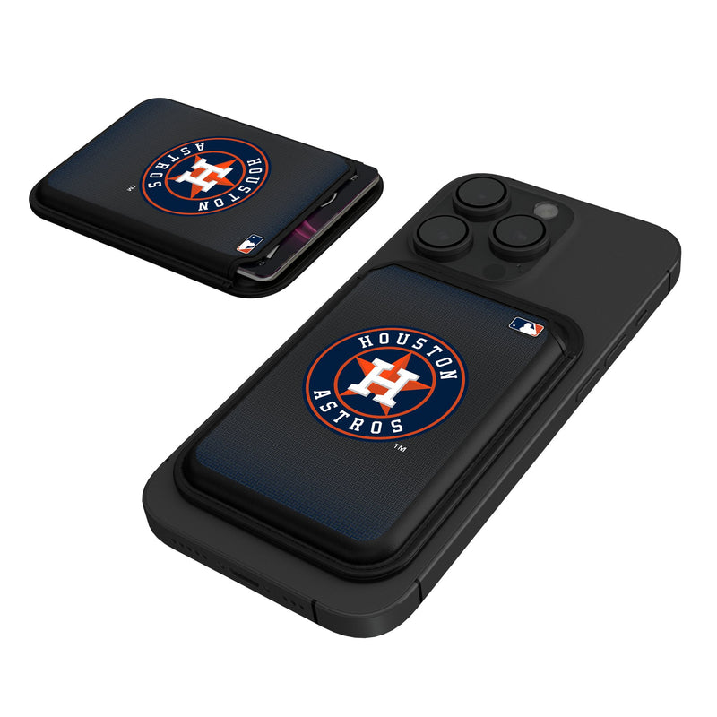 Houston Astros Linen Black Magnetic Credit Card Wallet