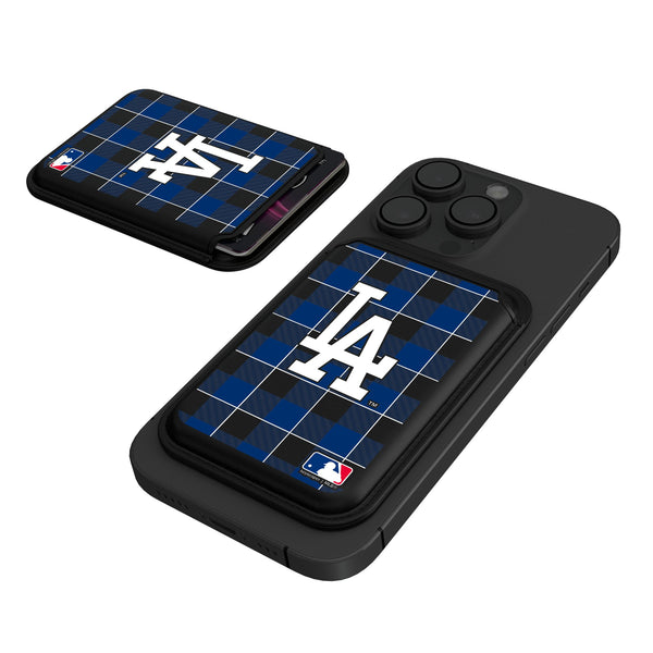 LA Dodgers Plaid Black Magnetic Credit Card Wallet