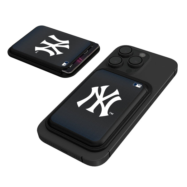 New York Yankees Linen Black Magnetic Credit Card Wallet