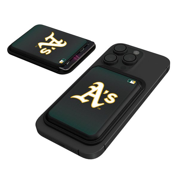 Oakland Athletics Linen Black Magnetic Credit Card Wallet