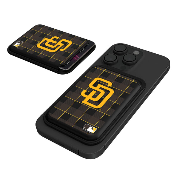 San Diego Padres Plaid Black Magnetic Credit Card Wallet