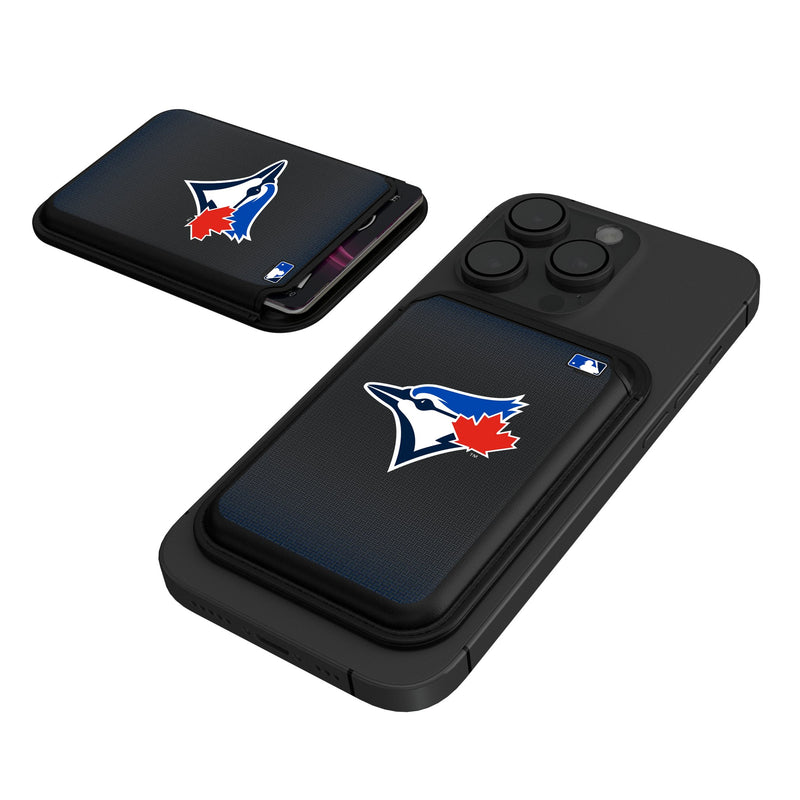 Toronto Blue Jays Linen Black Magnetic Credit Card Wallet