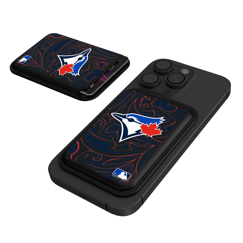 Toronto Blue Jays Paisley Black Magnetic Credit Card Wallet