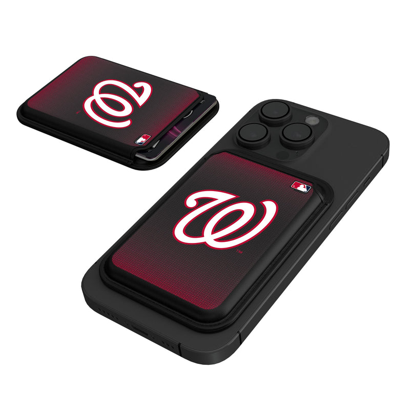 Washington Nationals Linen Black Magnetic Credit Card Wallet