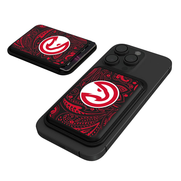 Atlanta Hawks Paisley Black Magnetic Credit Card Wallet