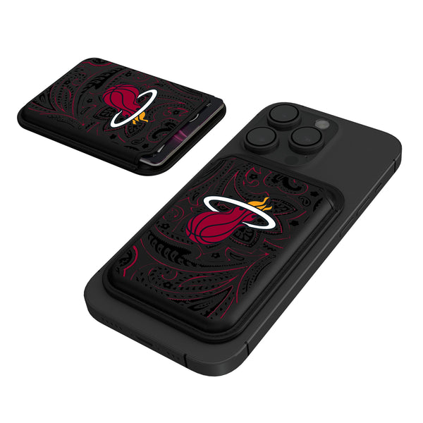 Miami Heat Paisley Black Magnetic Credit Card Wallet