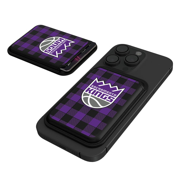 Sacramento Kings Plaid Black Magnetic Credit Card Wallet