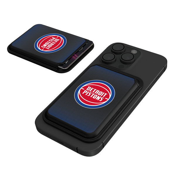 Detroit Pistons Linen Black Magnetic Credit Card Wallet