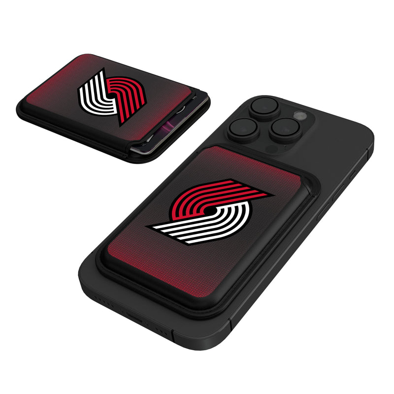 Portland Trail Blazers Linen Black Magnetic Credit Card Wallet