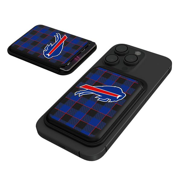 Buffalo Bills Plaid Black Magnetic Credit Card Wallet