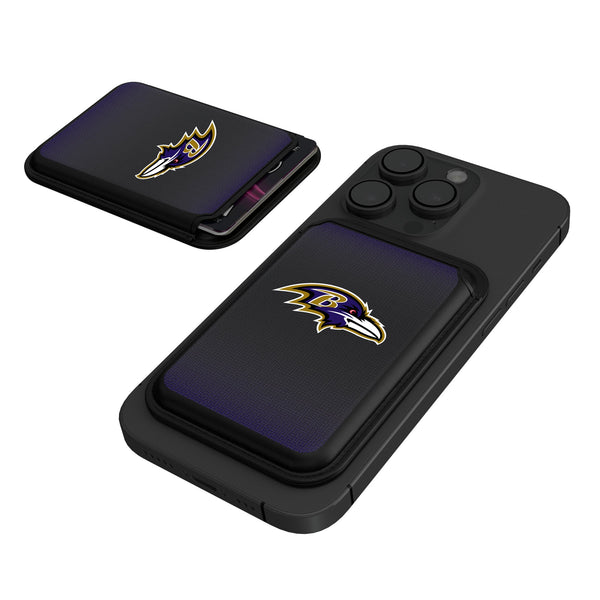 Baltimore Ravens Linen Black Magnetic Credit Card Wallet