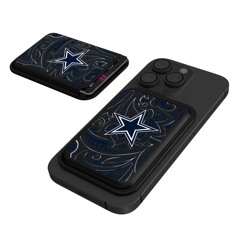 Dallas Cowboys Paisley Black Magnetic Credit Card Wallet