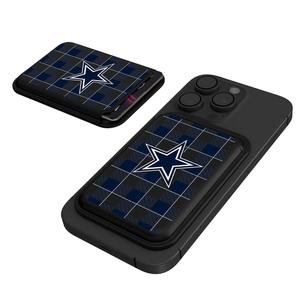 Dallas Cowboys Plaid Black Magnetic Credit Card Wallet