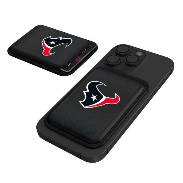 Houston Texans Linen Black Magnetic Credit Card Wallet